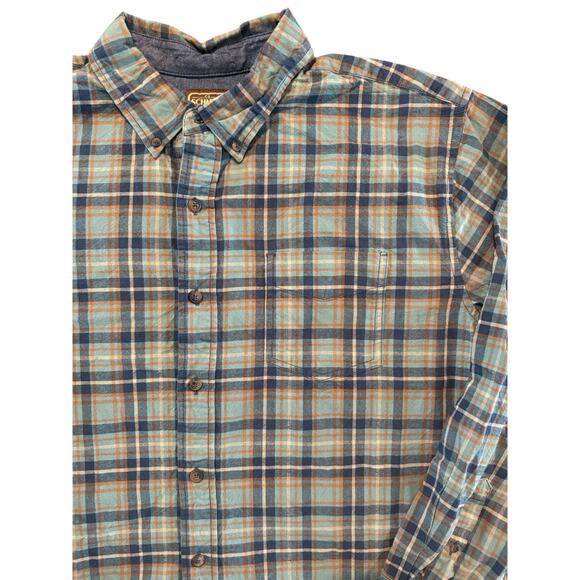 C.E. Schmidt Workwear Flannel Shirt XL Blue Green Plaid Button Down Long Sleeve - Picture 3 of 9